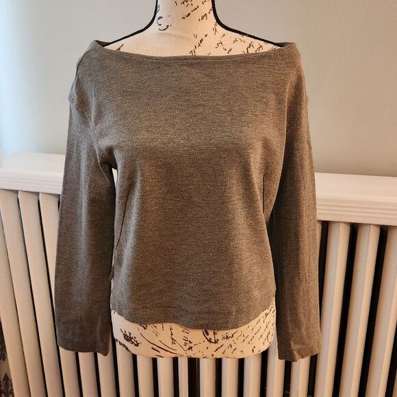 MM Lafleur (Early) Elegant Structured Grey Boatneck Top, RARE Early Item! Sz M - Picture 1 of 9